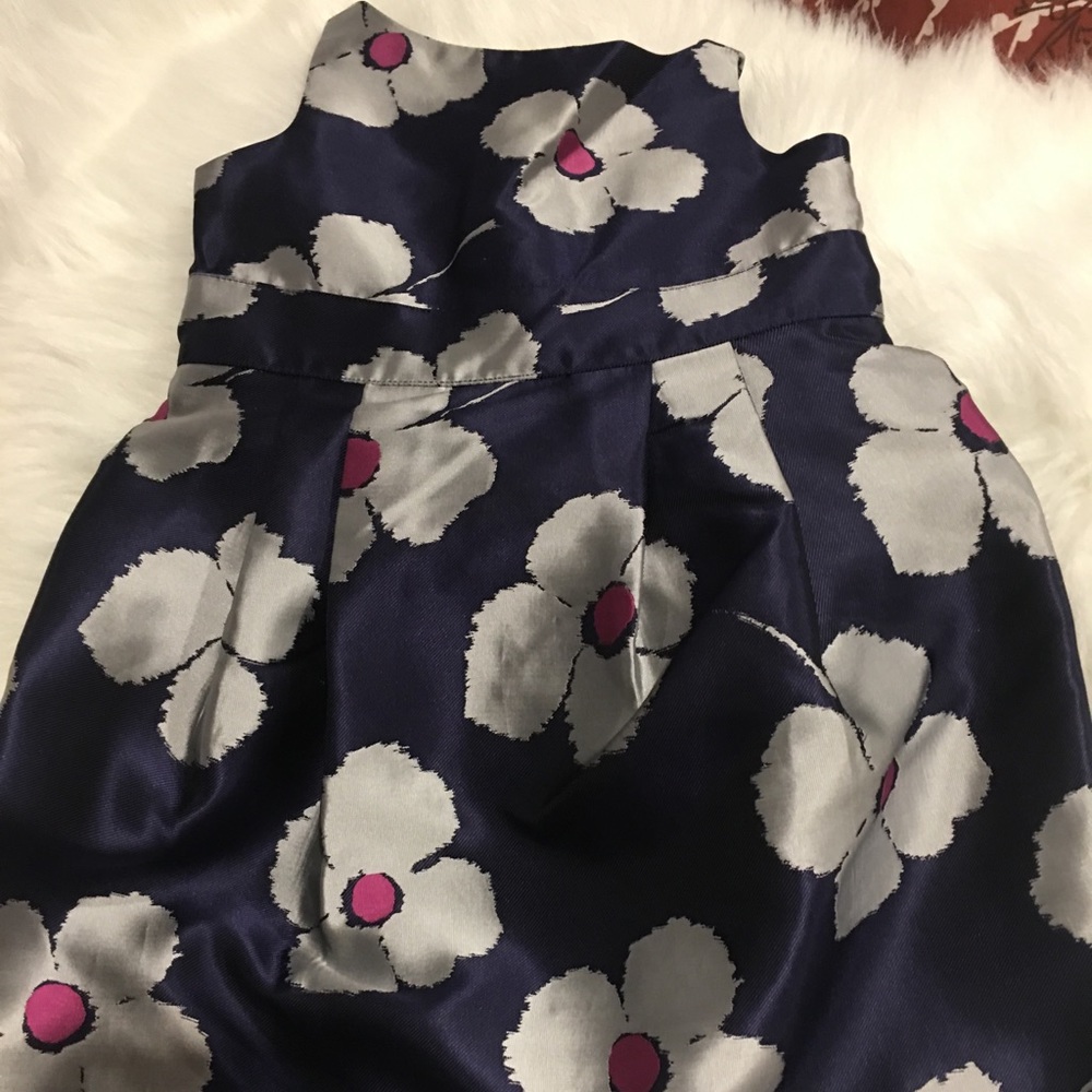 Janie & Jack Toddler Blue & Grey Floral Dress